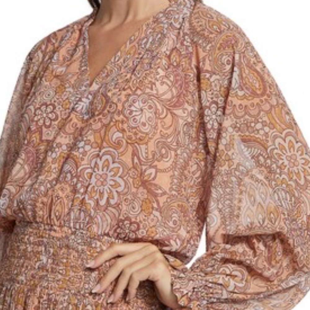 NWOT XS Ramy Brook Printed Barron Dress In Rose Quartz
